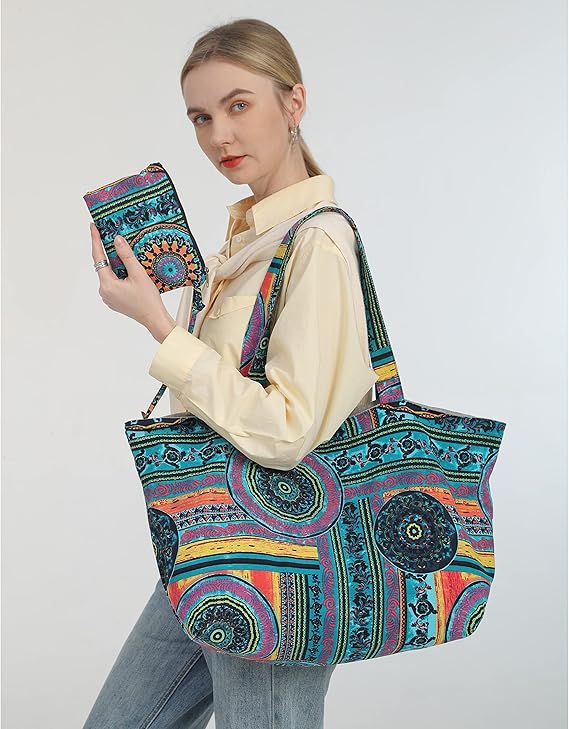 Women Hippie Tote Hand Bag Large Capacity Bohemian Bag 